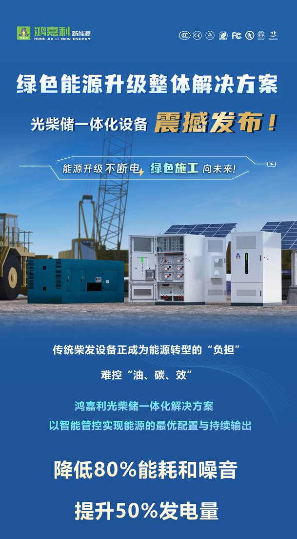 綠色能源升級整體解決方案，光柴儲一體化設備震撼發布！能源升級不斷電，綠色施工向未來!(圖1)